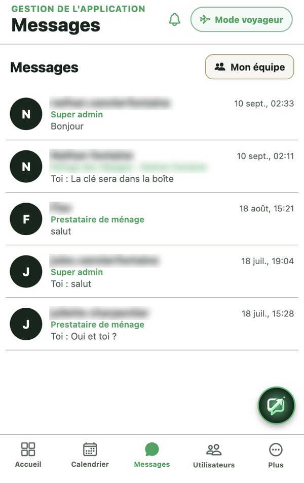 Messages voyageurs envoyés automatiquement, au bon moment.